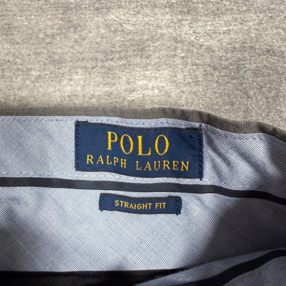 Polo Ralph Lauren Pants Mens 34x32 Gray CHino Straight Fit Stretch Cotton Casual - Picture 4 of 12